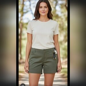 Lee Womens 18 Comfort Waistband Green Shorts New